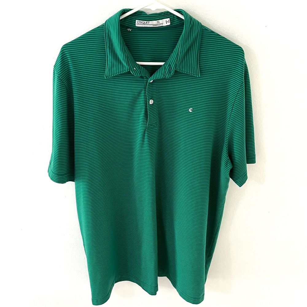 Criquet Striped Performance Polo, Size: XL